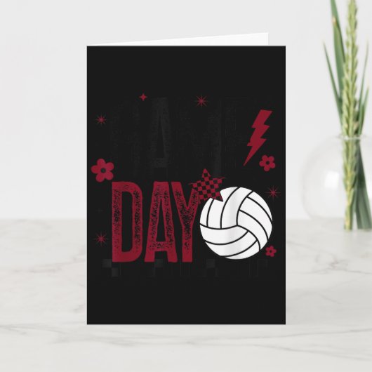 Volleyball Game Day Retro Girls Volleyball Mom Mar Karte (Vorderseite)
