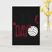 Volleyball Game Day Retro Girls Volleyball Mom Mar Karte (Gelbe Blume)