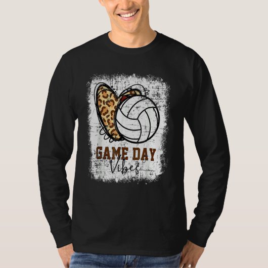 Volleyball Game Day Vibes Volleyball Mom Leopard B T-Shirt (Vorderseite)