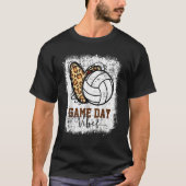 Volleyball Game Day Vibes Volleyball Mom Leopard B T-Shirt (Vorderseite)
