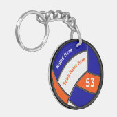Volleyball Gastgeschenken Geschenke, Orange und Bl Schlüsselanhänger (Vorderseite links)