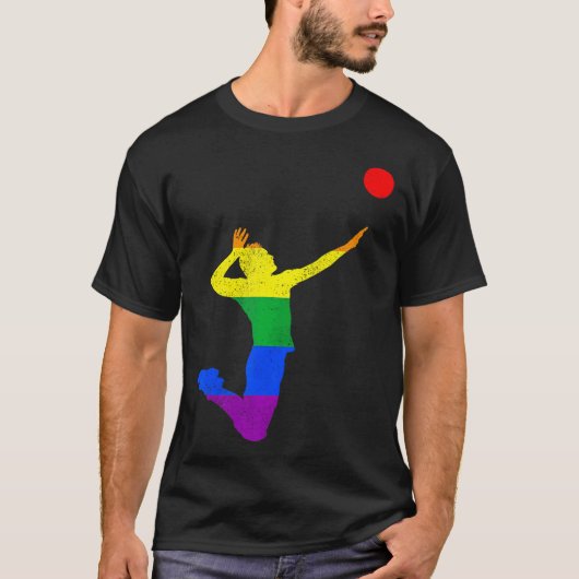 Volleyball Gay Pride LGBTQ Volleyball-Spieler T-Shirt (Vorderseite)