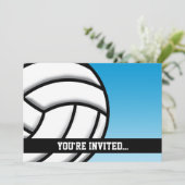 Volleyball Geburtstag Einladung (Stehend Vorderseite)