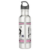 Volleyball Geburtstagsgeschenk, Volleyball Girl Pl Edelstahlflasche (Rückseite)
