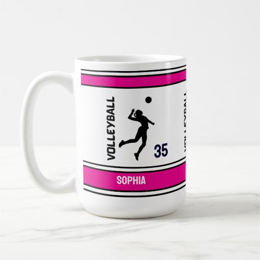 Volleyball Geburtstagsgeschenk, Volleyball Girl Pl Kaffeetasse (Links)