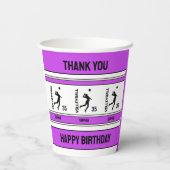 Volleyball Geburtstagsgeschenk, Volleyball Girl Pl Pappbecher (Rückseite)