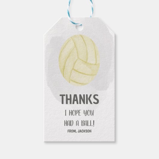 Volleyball Geburtstagsgeschenke Tags Geschenkanhänger (Vorderseite)