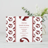 Volleyball-Geburtstagsparty Einladung (Stehend Vorderseite)