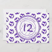 Volleyball-Geburtstagsparty für lila Mädchen Einladung (Rückseite)