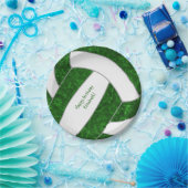 Volleyball-Geburtstagsparty grün Pappteller (Party)