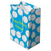 Volleyball Geburtstagsparty Mittlere Geschenktüte (Rückseite Schrägansicht)