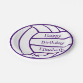 Volleyball-Geburtstagsparty Pappteller (Schrägansicht)