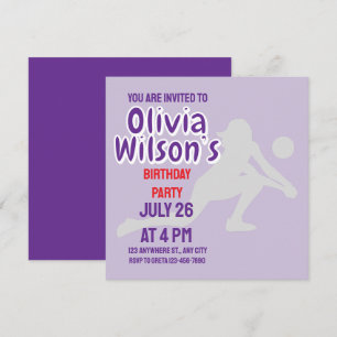 Volleyball Geburtstagsparty, Volleyball-Spielerin Einladung