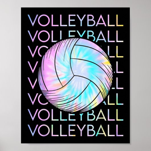 Volleyball-Gefärbte Krawatte Poster (Vorne)