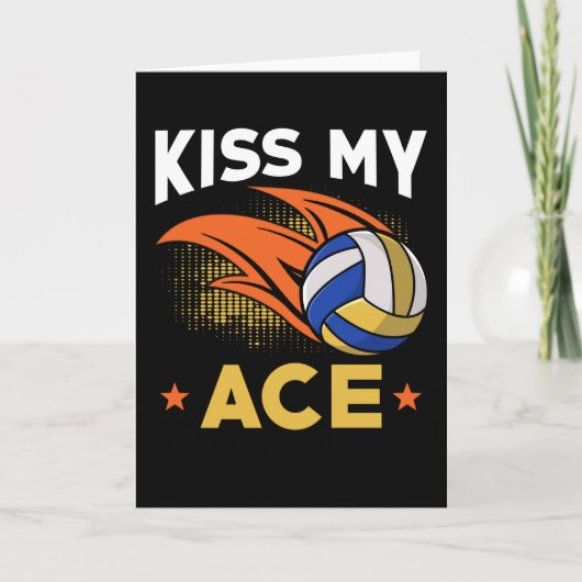 Volleyball Geschenk Kiss my Ace Karte (Vorderseite)