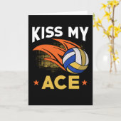 Volleyball Geschenk Kiss my Ace Karte (Gelbe Blume)