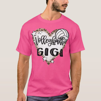 Volleyball Gigi Leopard Herzfamilie Matching T-Shirt