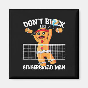 Volleyball Gingerbread Man Volleyball Blocker Chri Magnet