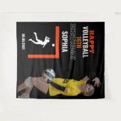 Volleyball Girl Birthday, Team Backdrops Wandteppich (Vorderseite (Horizontal))