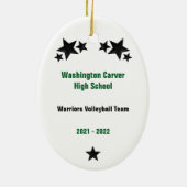 Volleyball Girl Black Hair Green & Black Keramik Ornament (Hinten)