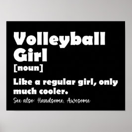 Volleyball Girl Funny Definition Volleyball Lover Poster