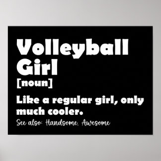 Volleyball Girl Funny Definition Volleyball Lover Poster