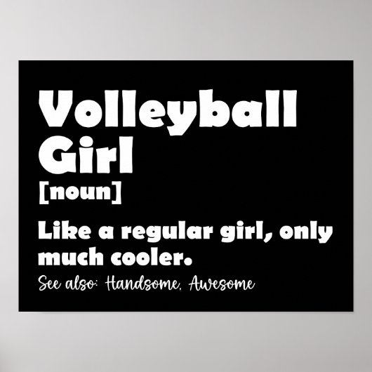 Volleyball Girl Funny Definition Volleyball Lover Poster (Vorne)