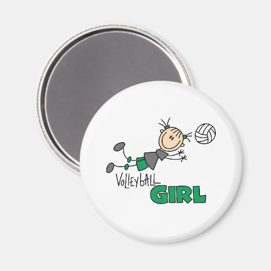Volleyball Girl Magnet (Vorderseite/Rückseite)