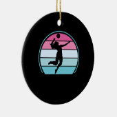 Volleyball Girl Retro Vintag Keramik Ornament (Rechts)