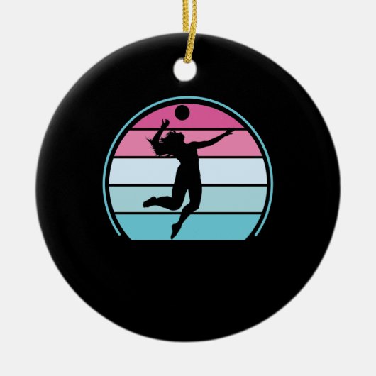 Volleyball Girl Retro Vintag Keramik Ornament (Vorne)
