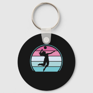 Volleyball Girl Retro Vintage Schlüsselanhänger