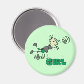 Volleyball Girl Tshirts und Geschenke Magnet (Vorderseite/Rückseite)