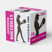 Volleyball Girl, Volleyball-Spielgeschenk, Geburts Geschenkschachtel (Rückseite)