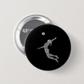 Volleyball Girl Women Youth Player Button (Vorne & Hinten)