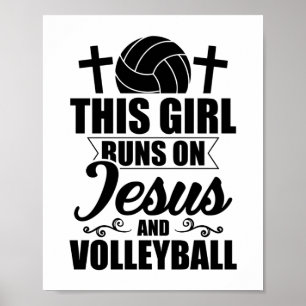 Volleyball-Girls  Geschenke für Jesus Sports Trai Poster