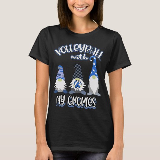 Volleyball Gnomes Spieler Große Übung T-Shirt (Vorderseite)