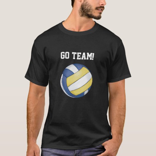 Volleyball, Go Team Anpassbare Männer T - Shirt (Vorderseite)