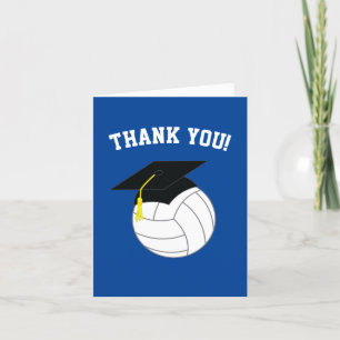 Volleyball Graduation Sports Blue Dankeskarte