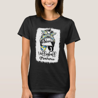 Volleyball Grammie Vintage Leopard Unordentlicher  T-Shirt