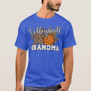 Volleyball Grandma Leopard Funny Volleyball Grandm T-Shirt