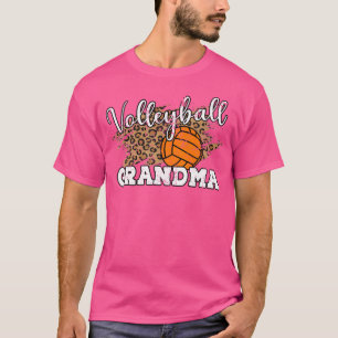 Volleyball Grandma Leopard Funny Volleyball Grandm T-Shirt