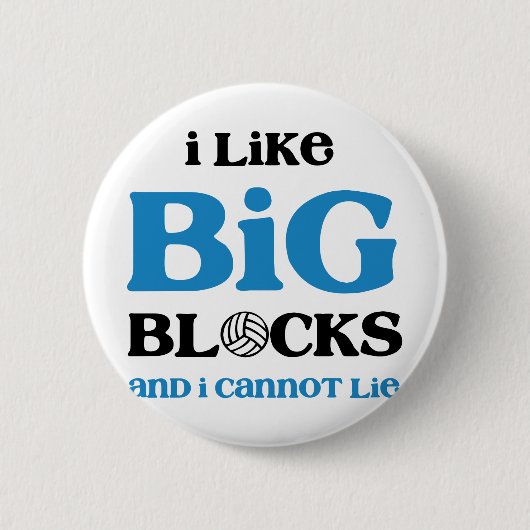 Volleyball große BLÖCKE Button (Vorderseite)