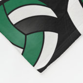 Volleyball - Grün, Schwarz und Weiß Fleecedecke (Ecke)