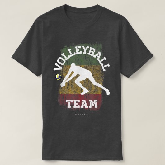 Volleyball Guinea Flag Team Indoor Beach Player T- T-Shirt (Design vorne)