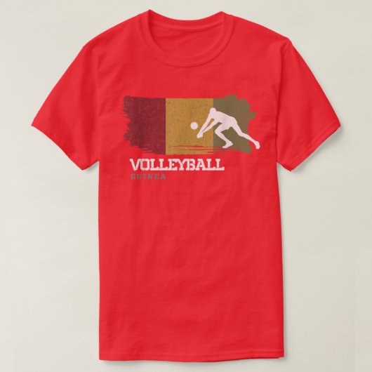 Volleyball Guinea Flag Team Indoor Beachplayer  T-Shirt (Design vorne)