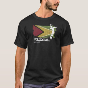Volleyball Guyana Flag Girls Volleyball Frauen T-Shirt