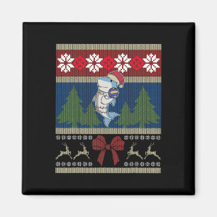 Volleyball Hai Ugly Sweater Christmas Lights San Magnet