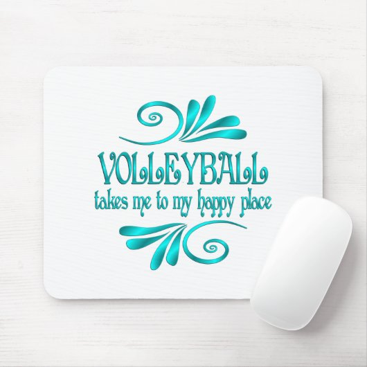 Volleyball Happy Place Mousepad (Mit Mouse)