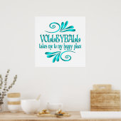 Volleyball Happy Place Poster (Küche)