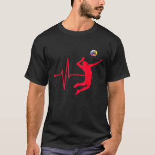 Volleyball Heartbea als Volleyball-Ideen T-Shirt